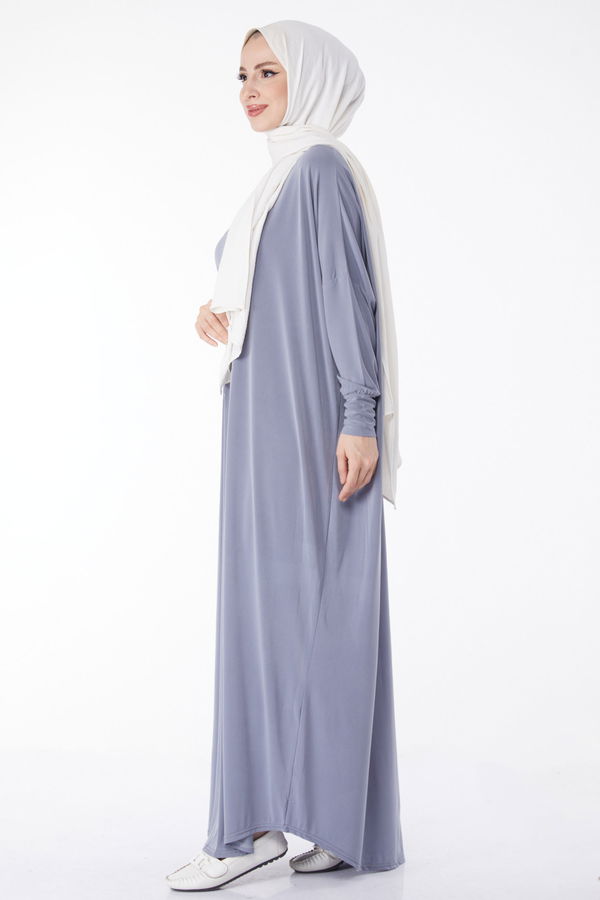 Yarasa Kollu Elbise Gri - 24940