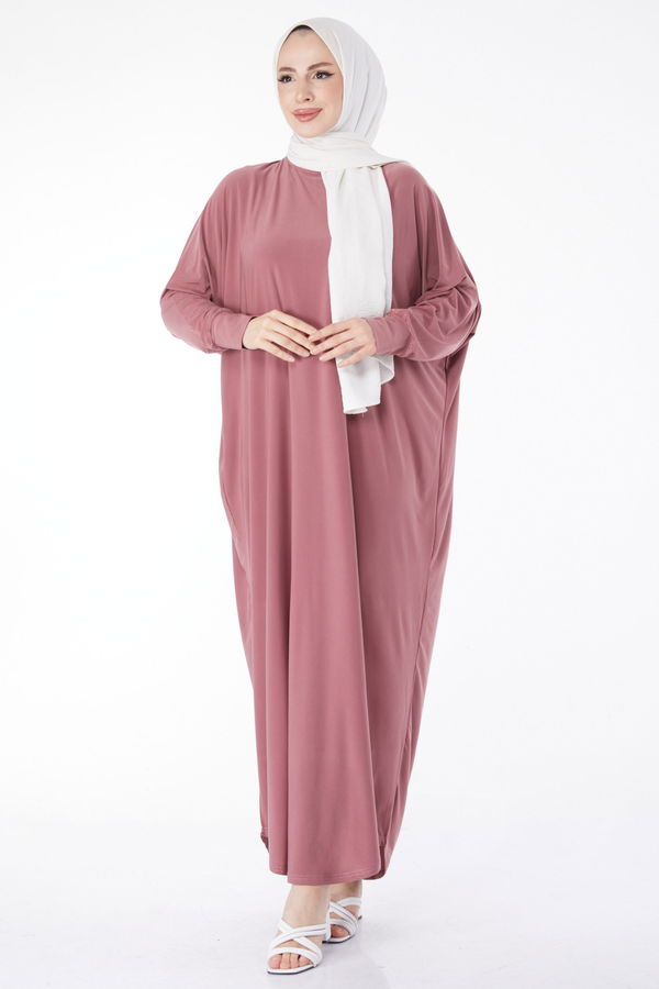 Yarasa Kollu Elbise Pembe - 24940 PEMBE