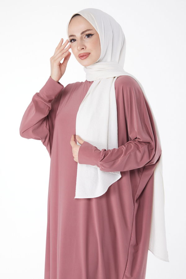 Yarasa Kollu Elbise Pembe - 24940 PEMBE