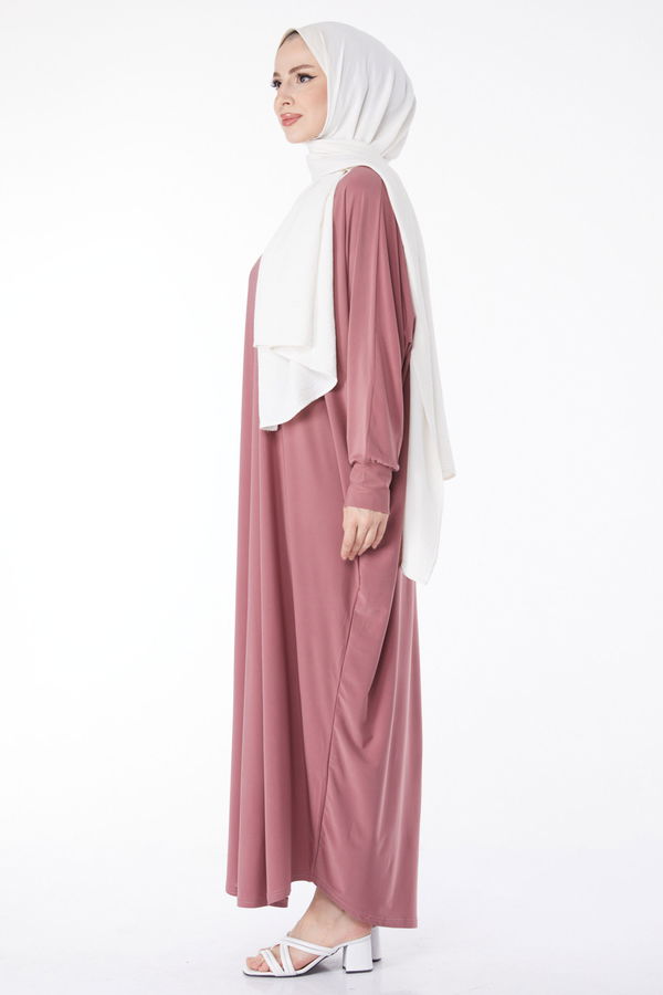 Yarasa Kollu Elbise Pembe - 24940 PEMBE