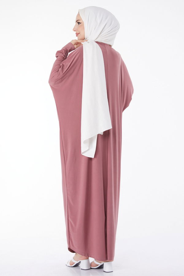 Yarasa Kollu Elbise Pembe - 24940 PEMBE