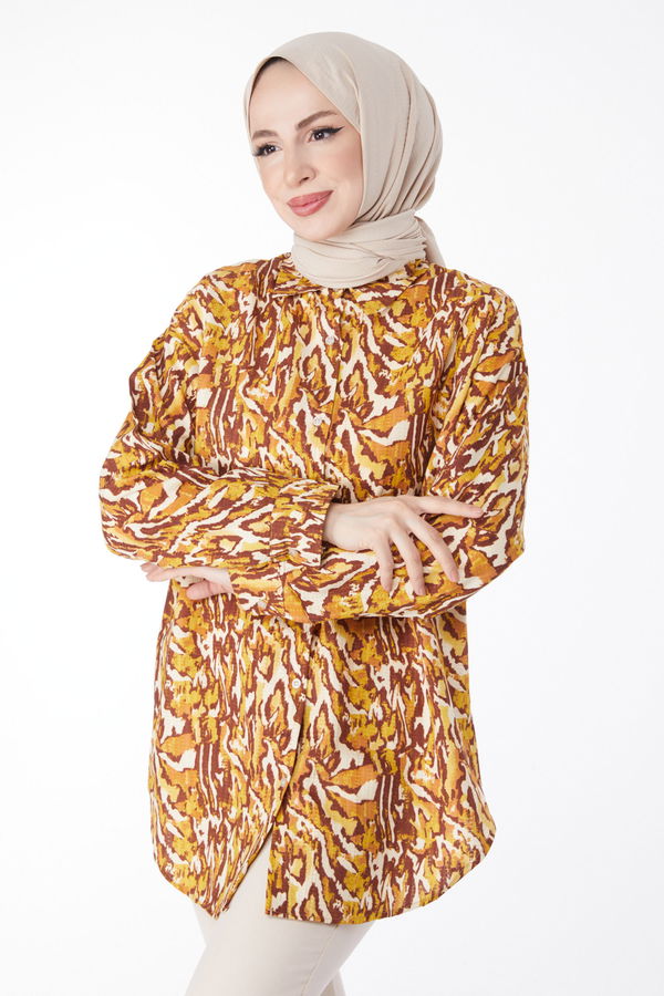 Desenli Gömlek Sarı - 24970 Sarı