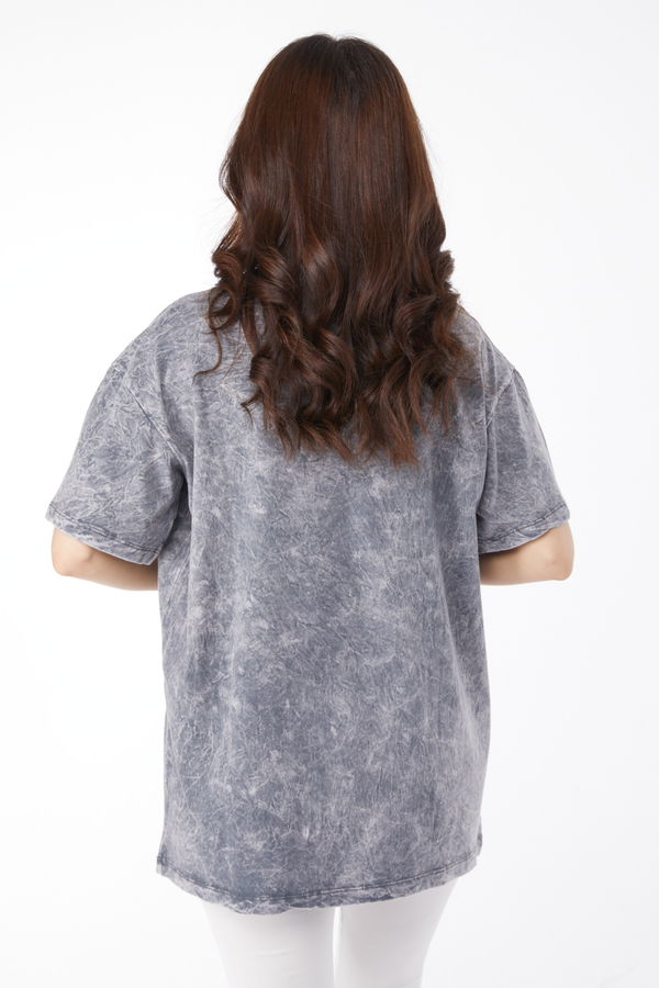 Taş Detaylı T-shirt Gri - 25165
