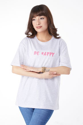 Baskılı T-shirt Gri - 25171