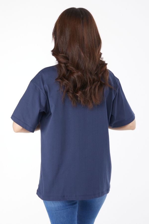 Baskılı T-shirt Lacivert - 25171 LACİVERT