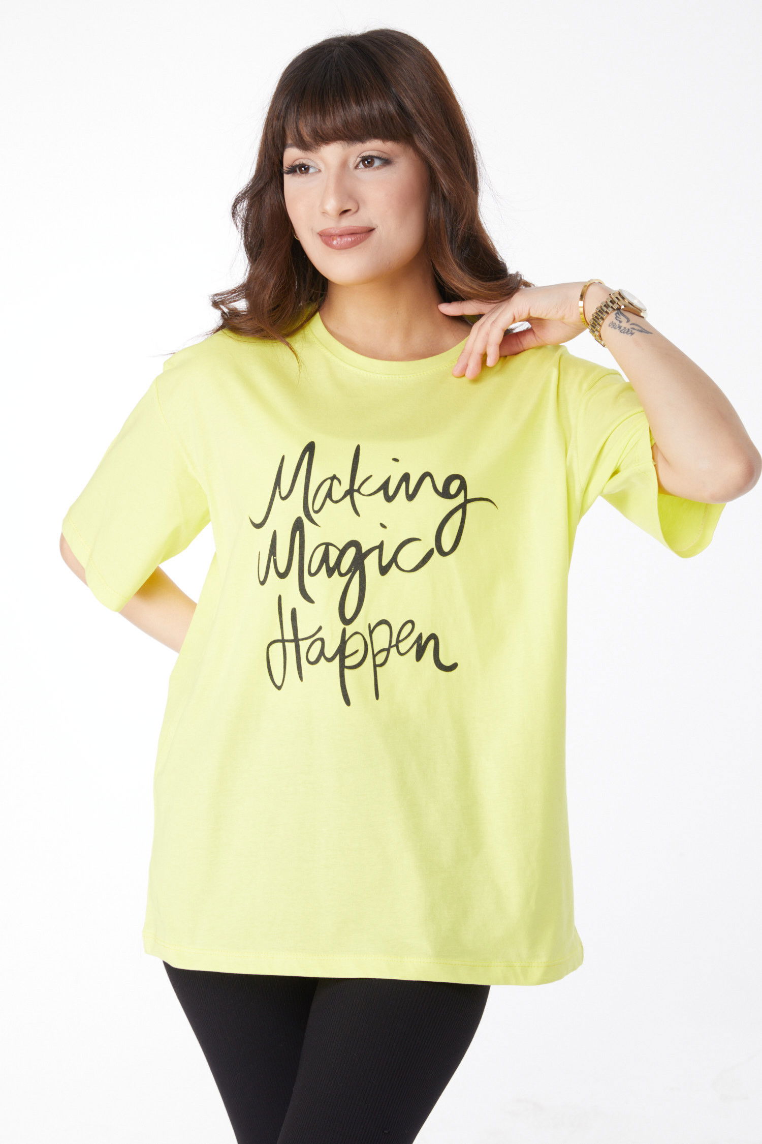 Baskılı T-shirt Yeşil - 25173