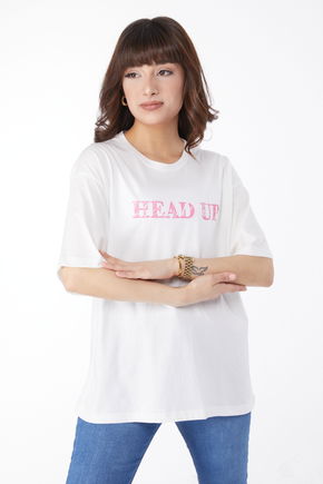 Baskılı T-shirt Beyaz - 25176