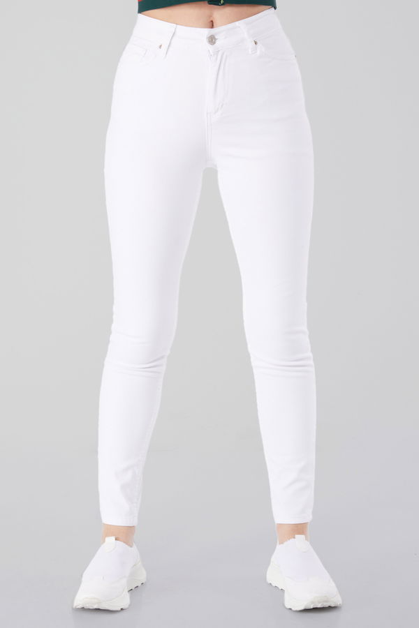 Dar Paça Pantolon Beyaz - 25184