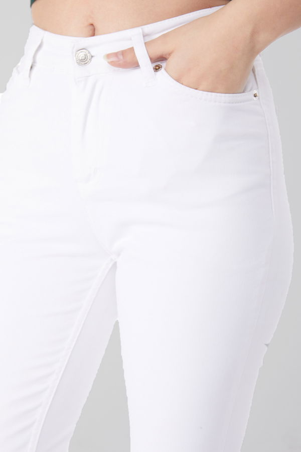Dar Paça Pantolon Beyaz - 25184
