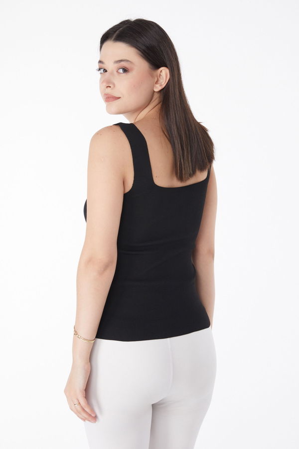 Yazlık Triko Crop Siyah - 25220 SİYAH