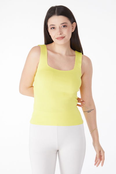 Yazlık Triko Crop Sarı - 25220