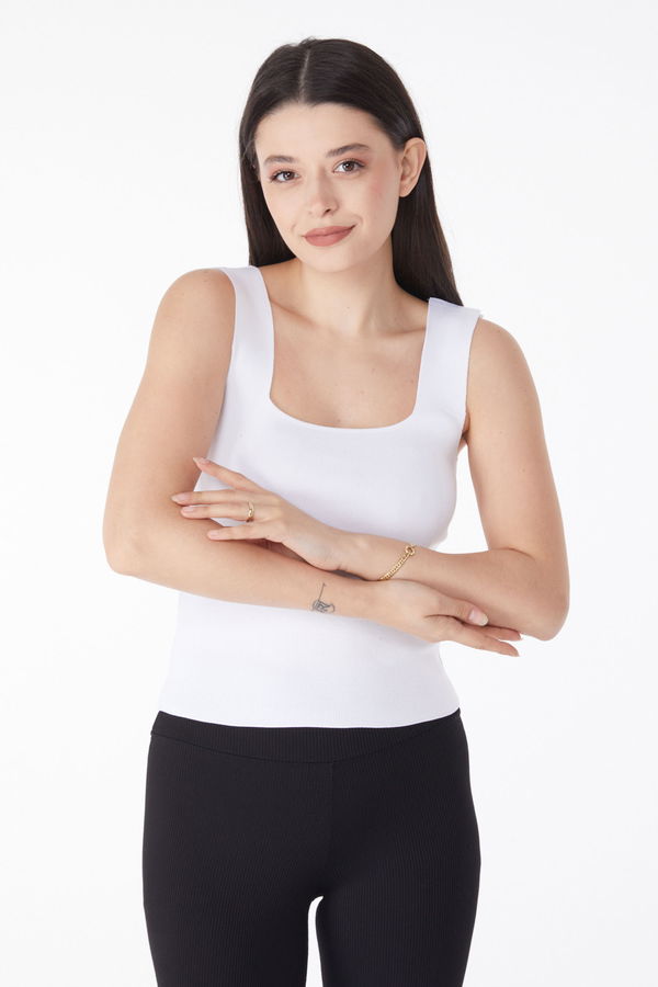Yazlık Triko Crop Ekru - 25220 EKRU