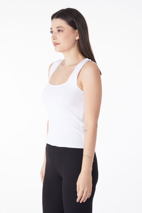 Yazlık Triko Crop Ekru - 25220 EKRU