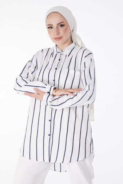 Tek Cepli Tunik Lacivert - 25242