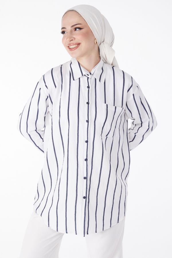 Tek Cepli Tunik Lacivert - 25242