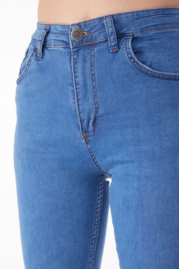 Dar Paça Kot Pantolon Mavi - 25247 MAVİ