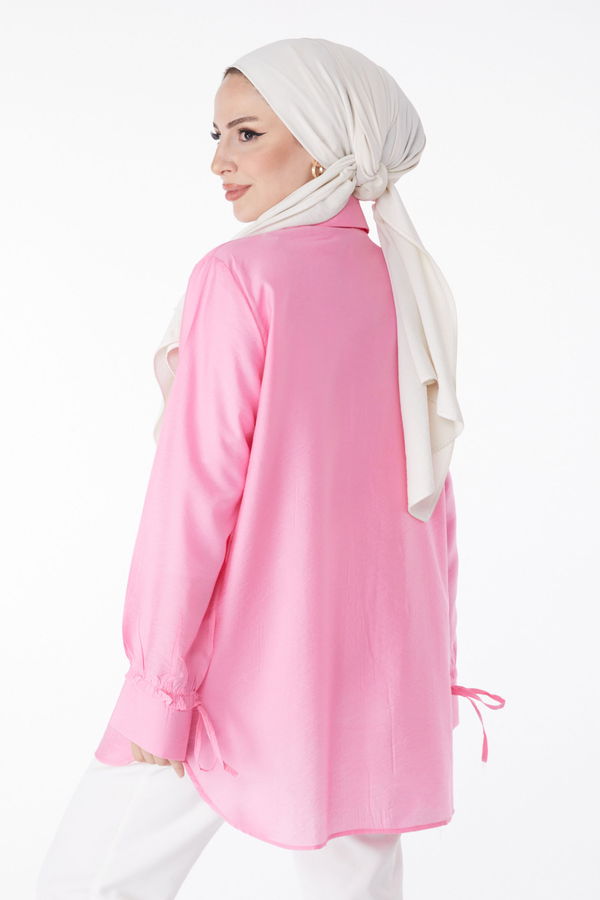Fırfırlı Gömlek Pembe - 25259