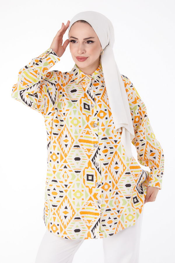 Desenli Tunik Turuncu - 25611 TURUNCU