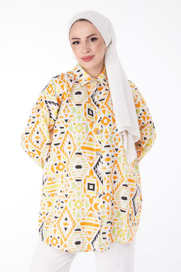 Desenli Tunik Turuncu - 25611 TURUNCU