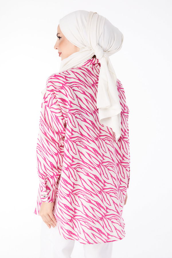 Desenli Tunik Fuşya - 25612