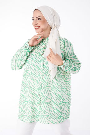Desenli Tunik Yeşil - 25612