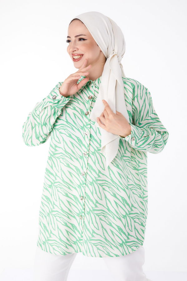 Desenli Tunik Yeşil - 25612