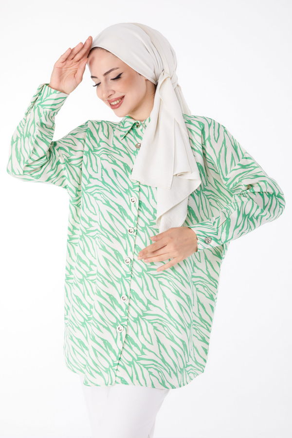 Desenli Tunik Yeşil - 25612