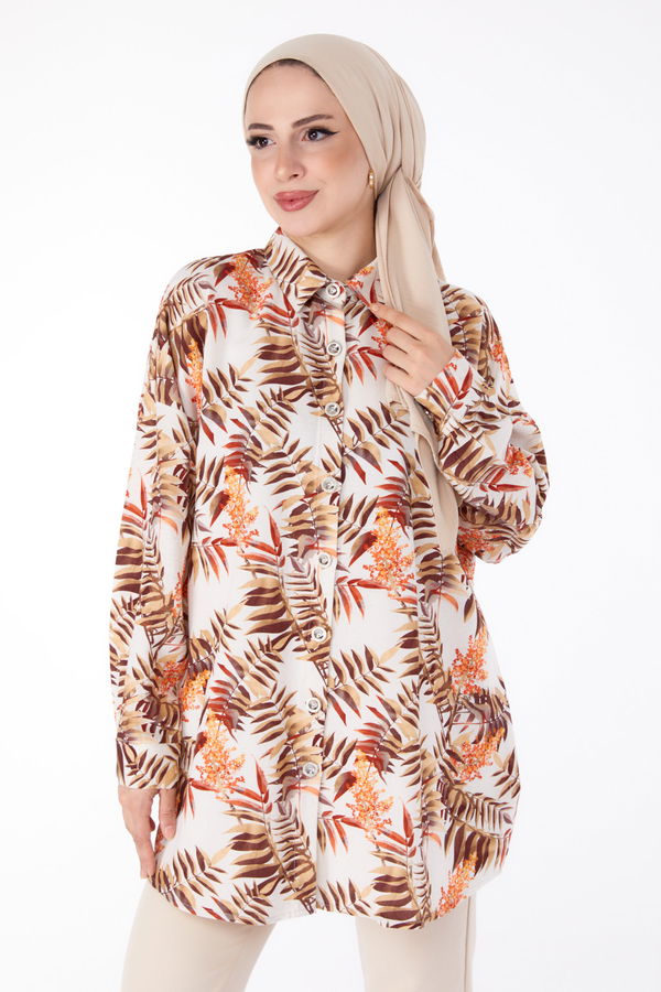 Desenli Tunik Turuncu - 25618