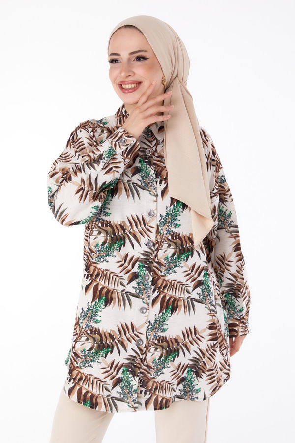 Desenli Tunik Yeşil - 25618 YEŞİL