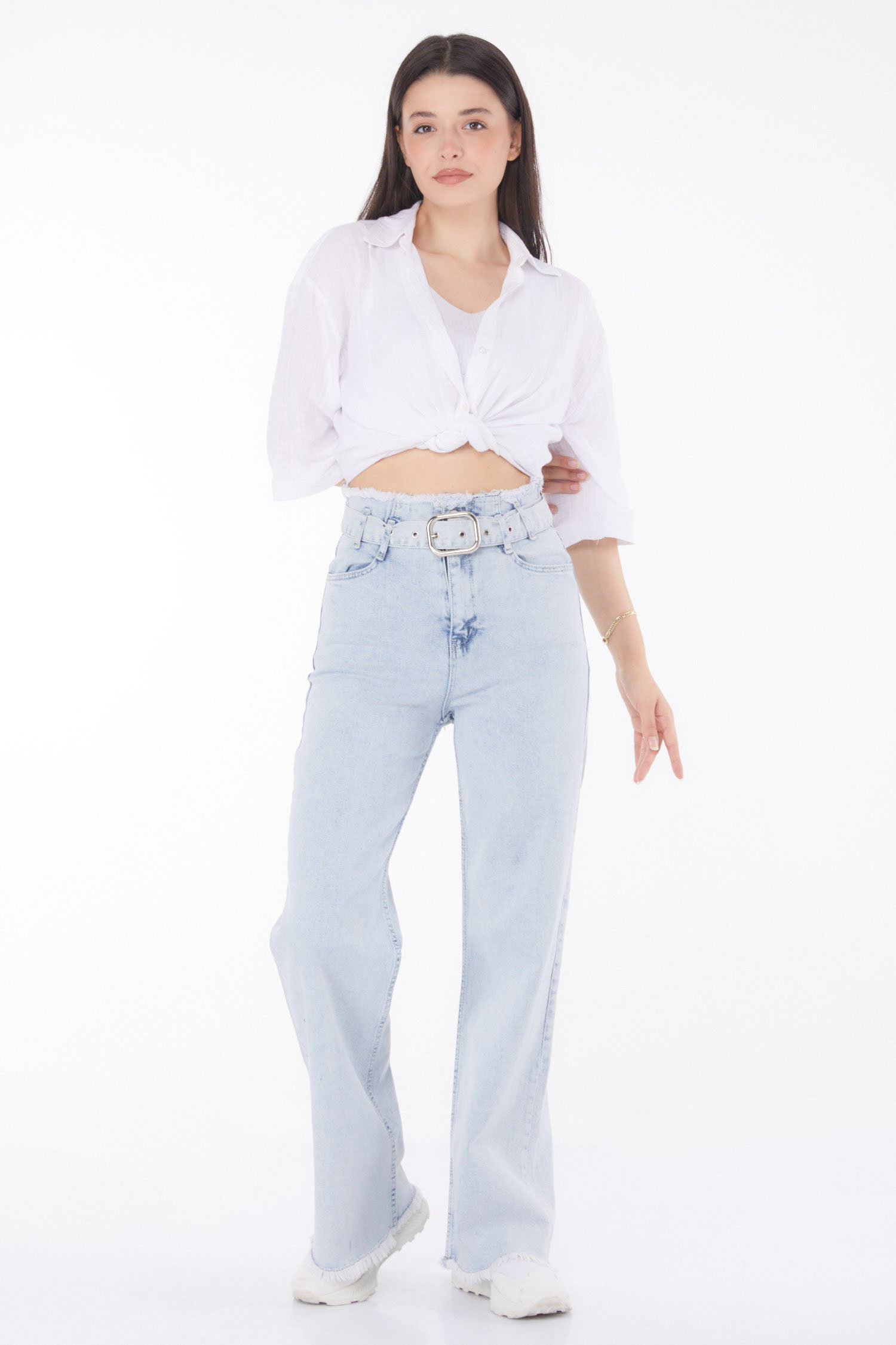 Püskül Detaylı Kot Pantolon Mavi - 25739