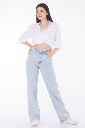 Bol Paça Kot Pantolon Mavi - 25740