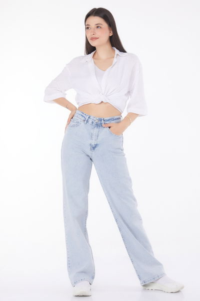 Bol Paça Kot Pantolon Mavi - 25740