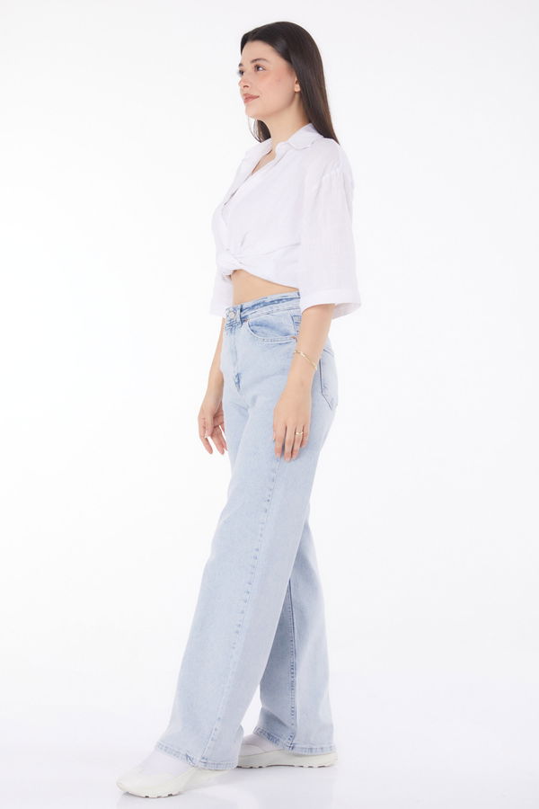Bol Paça Kot Pantolon Mavi - 25740