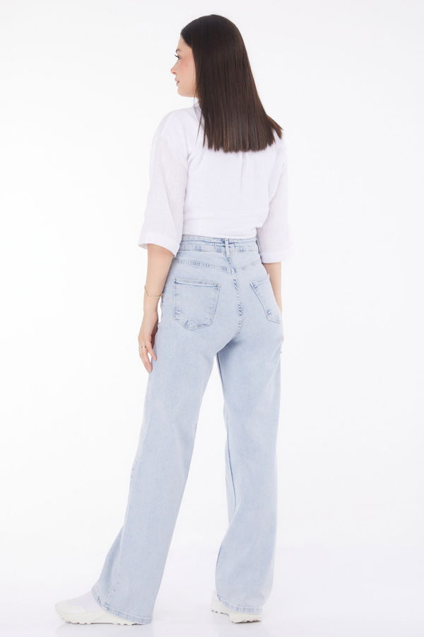 Bol Paça Kot Pantolon Mavi - 25740
