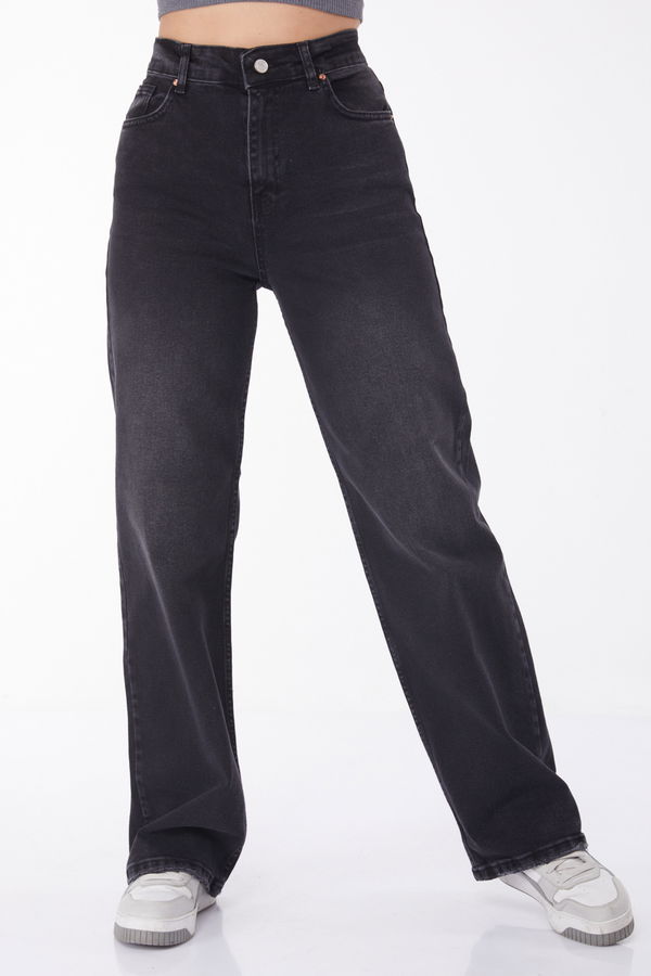 Bol Paça Kot Pantolon Siyah - 25740