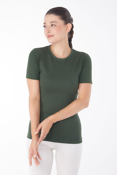 Kısa Kollu T-shirt Haki - 25768
