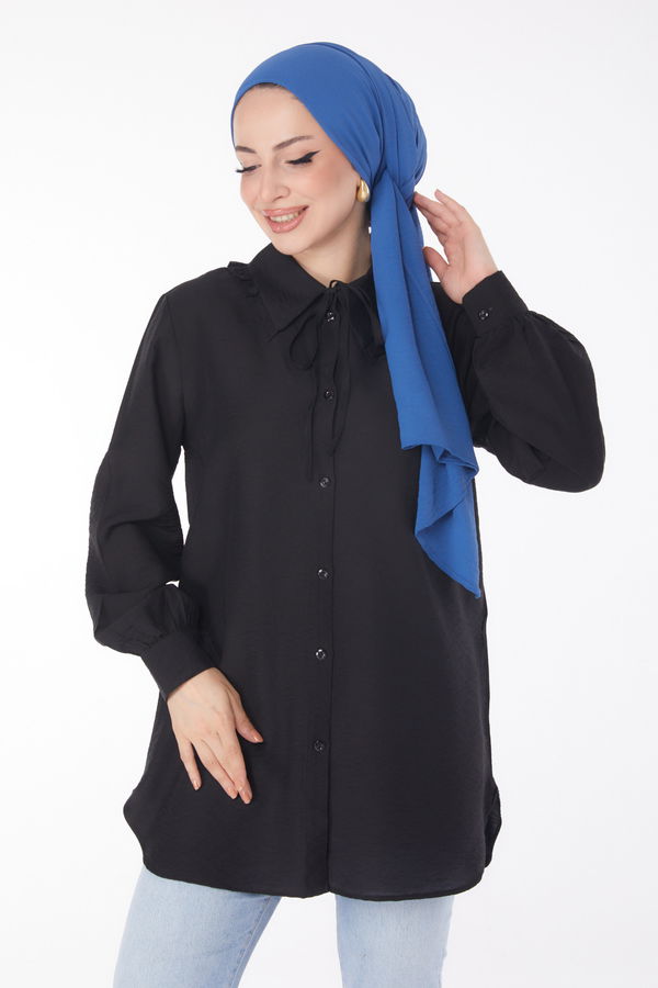 İp Detaylı Tunik Siyah - 25835
