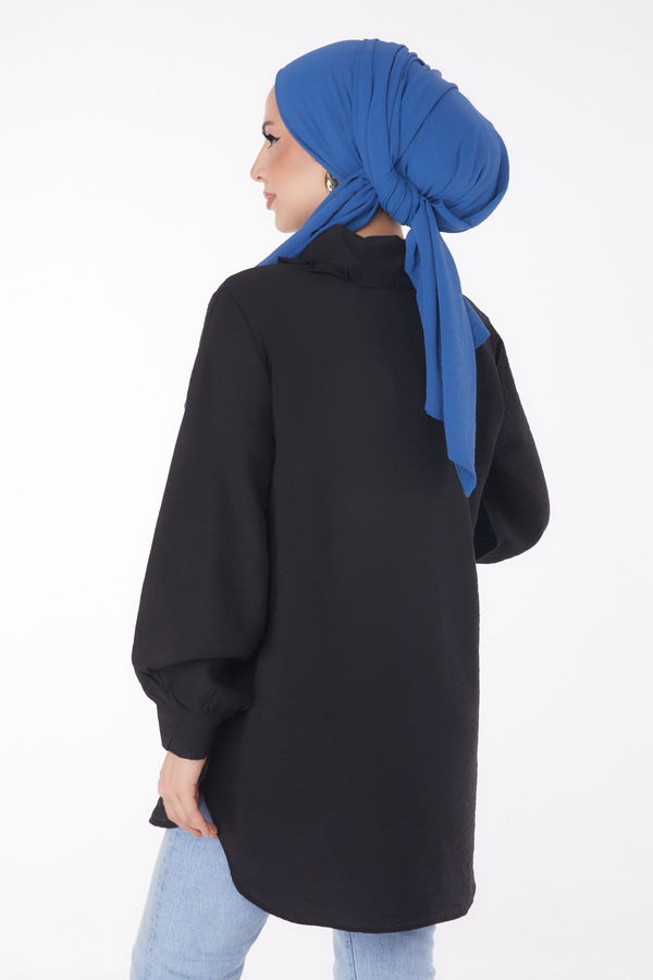 İp Detaylı Tunik Siyah - 25835