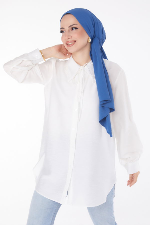 İp Detaylı Tunik Beyaz - 25835