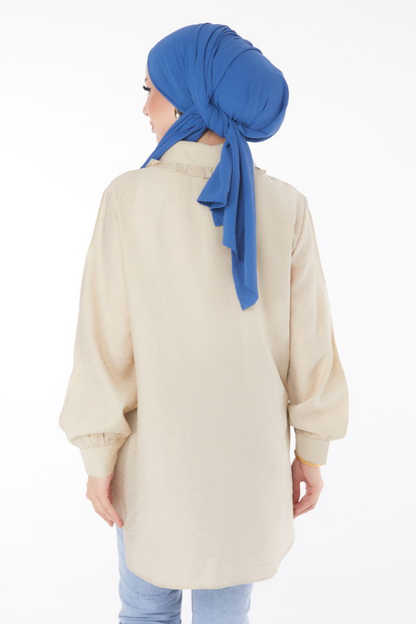 İp Detaylı Tunik Bej - 25835 BEJ