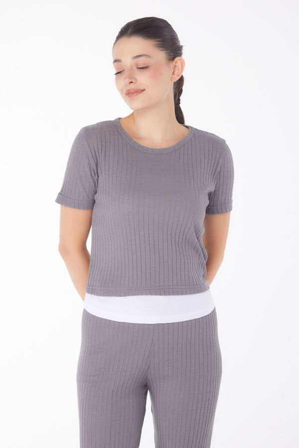T-shirt Pantolon İkili Takım Antrasit - 25952