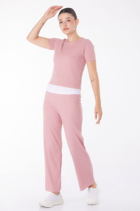 T-shirt Pantolon İkili Takım Pembe - 25952