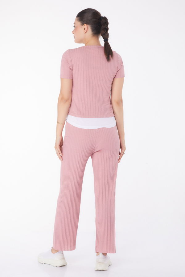 T-shirt Pantolon İkili Takım Pembe - 25952