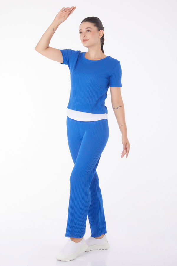 T-shirt Pantolon İkili Takım Mavi - 25952