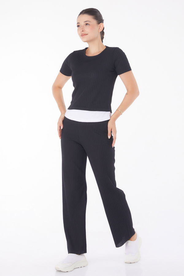 T-shirt Pantolon İkili Takım Siyah - 25952