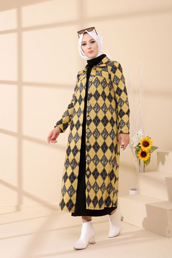Düğmelı Kap Siyah - 3004