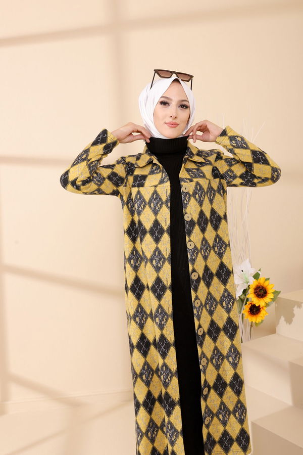 Düğmelı Kap Siyah - 3004