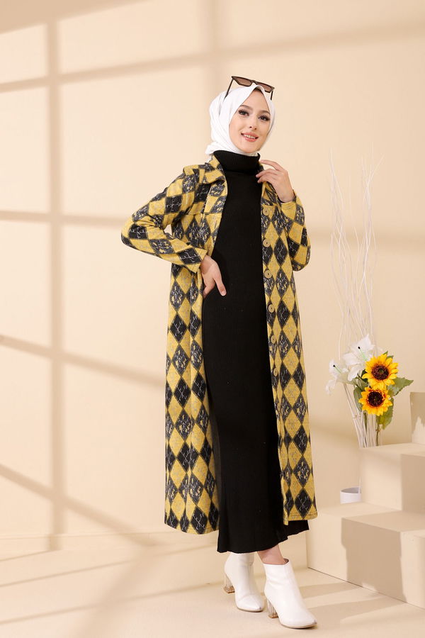 Düğmelı Kap Siyah - 3004