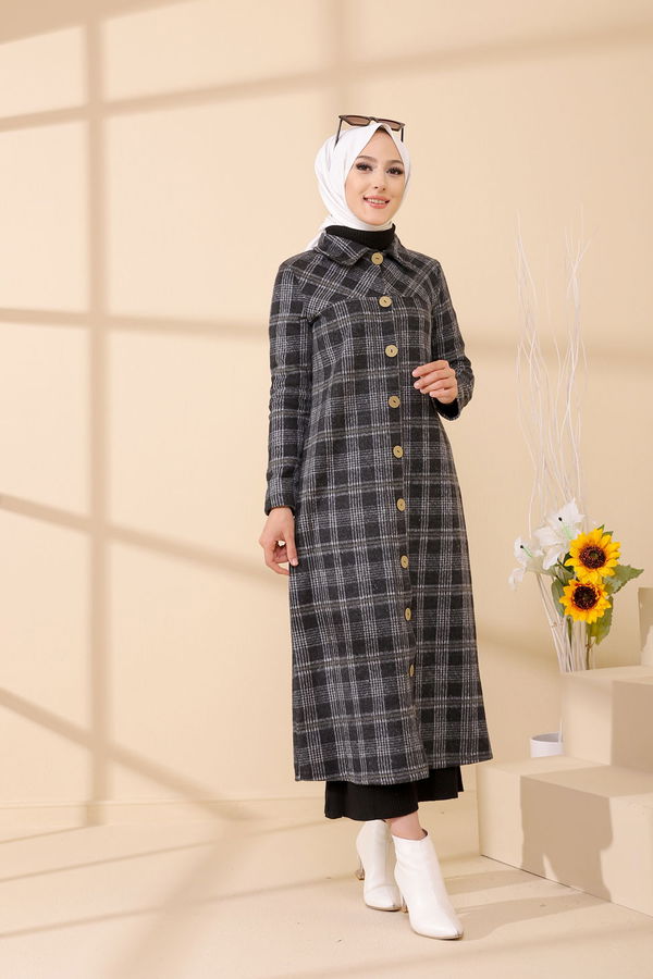 Düğmelı Kap Gri - 3004 GRİ
