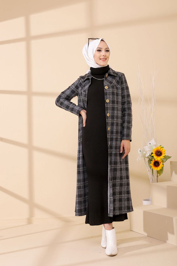 Düğmelı Kap Gri - 3004 GRİ